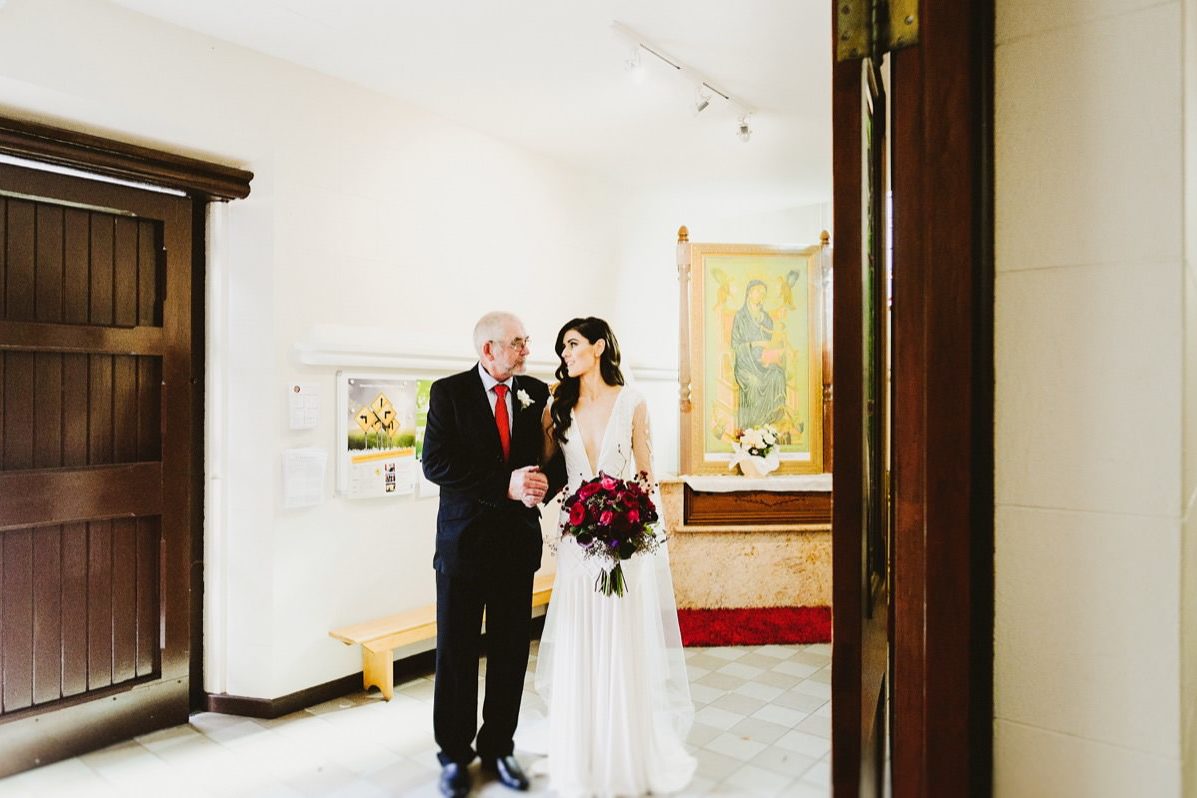 bride and father aisle