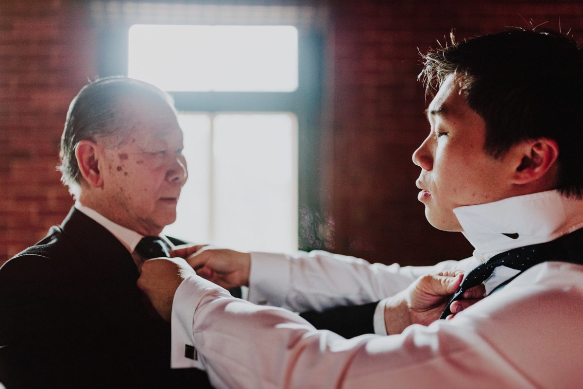 euroa butter factory wedding groom and father preparation